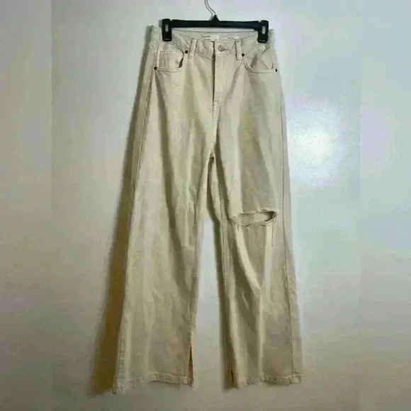 Bershka Beige Wide Leg Jeans - Picture 1 of 12